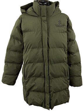 MERCER+METTLE Puffer Coat Hooded Long Olive Green 2XL